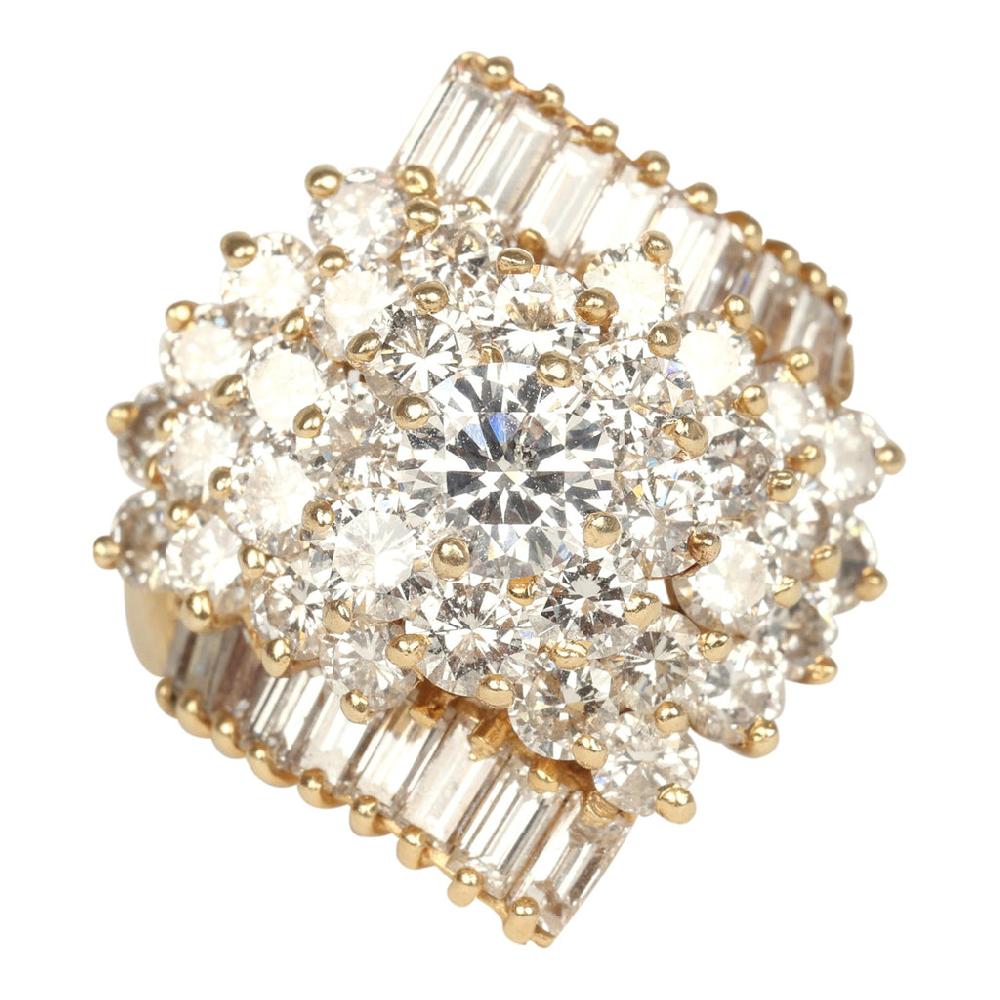 For Future Reference Vintage 1960s Mixed-Cut Diamond Cocktail Ring