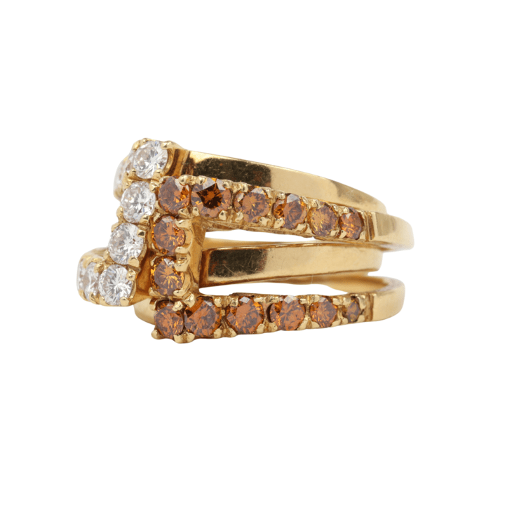 For Future Reference Vintage 1970s Interlocking Diamond Ring Duo