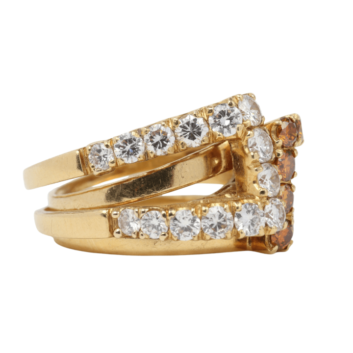 For Future Reference Vintage 1970s Interlocking Diamond Ring Duo