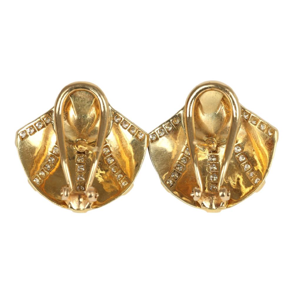 For Future Reference Vintage 1980s Onyx And Diamond Ear Clips