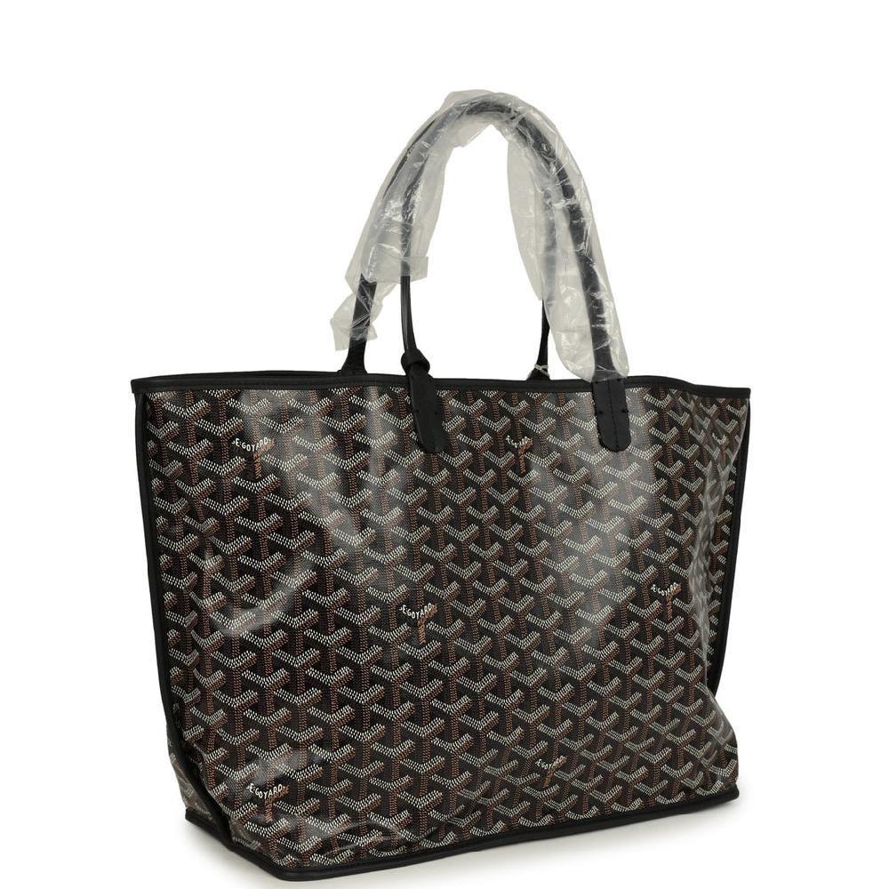 Goyard Anjou PM Black Goyardine Canvas Palladium Hardware
