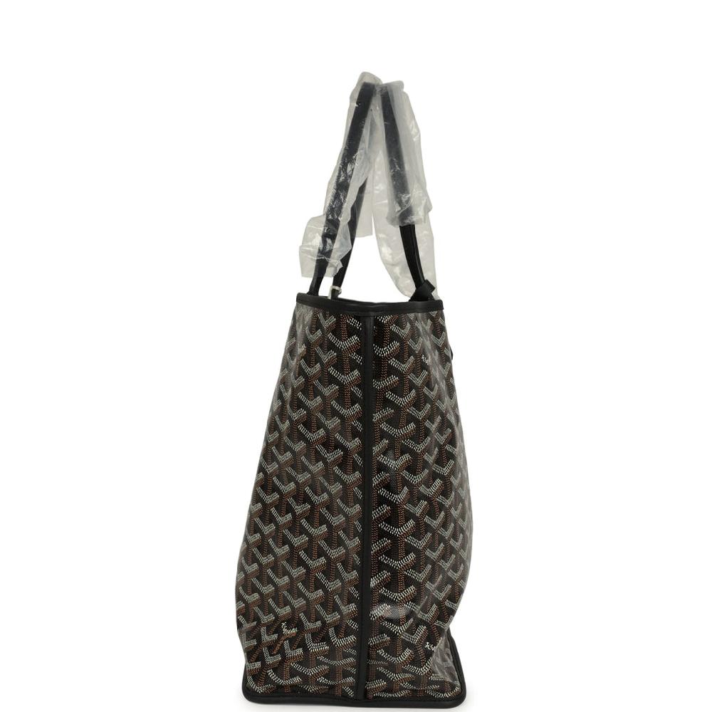 Goyard Anjou PM Black Goyardine Canvas Palladium Hardware