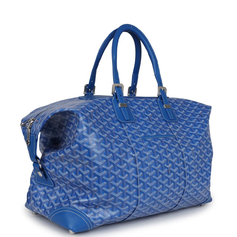 Goyard Bowling 45 Bag Sky Blue Goyardine Canvas And Cervon Calfskin Palladium Hardware