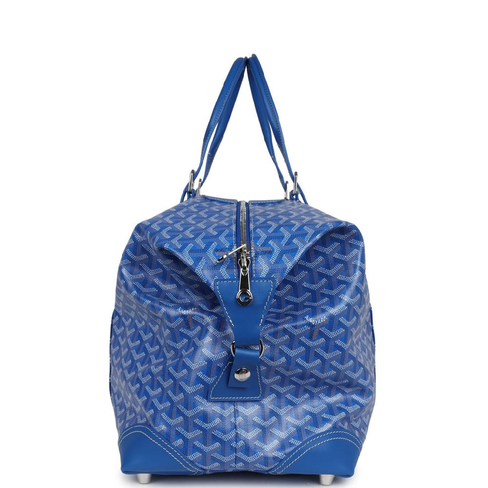 Goyard Bowling 45 Bag Sky Blue Goyardine Canvas And Cervon Calfskin Palladium Hardware