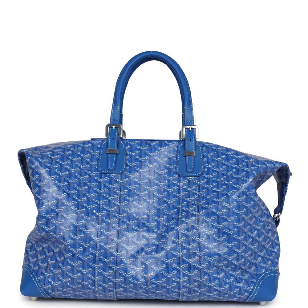 Goyard Bowling 45 Bag Sky Blue Goyardine Canvas And Cervon Calfskin Palladium Hardware