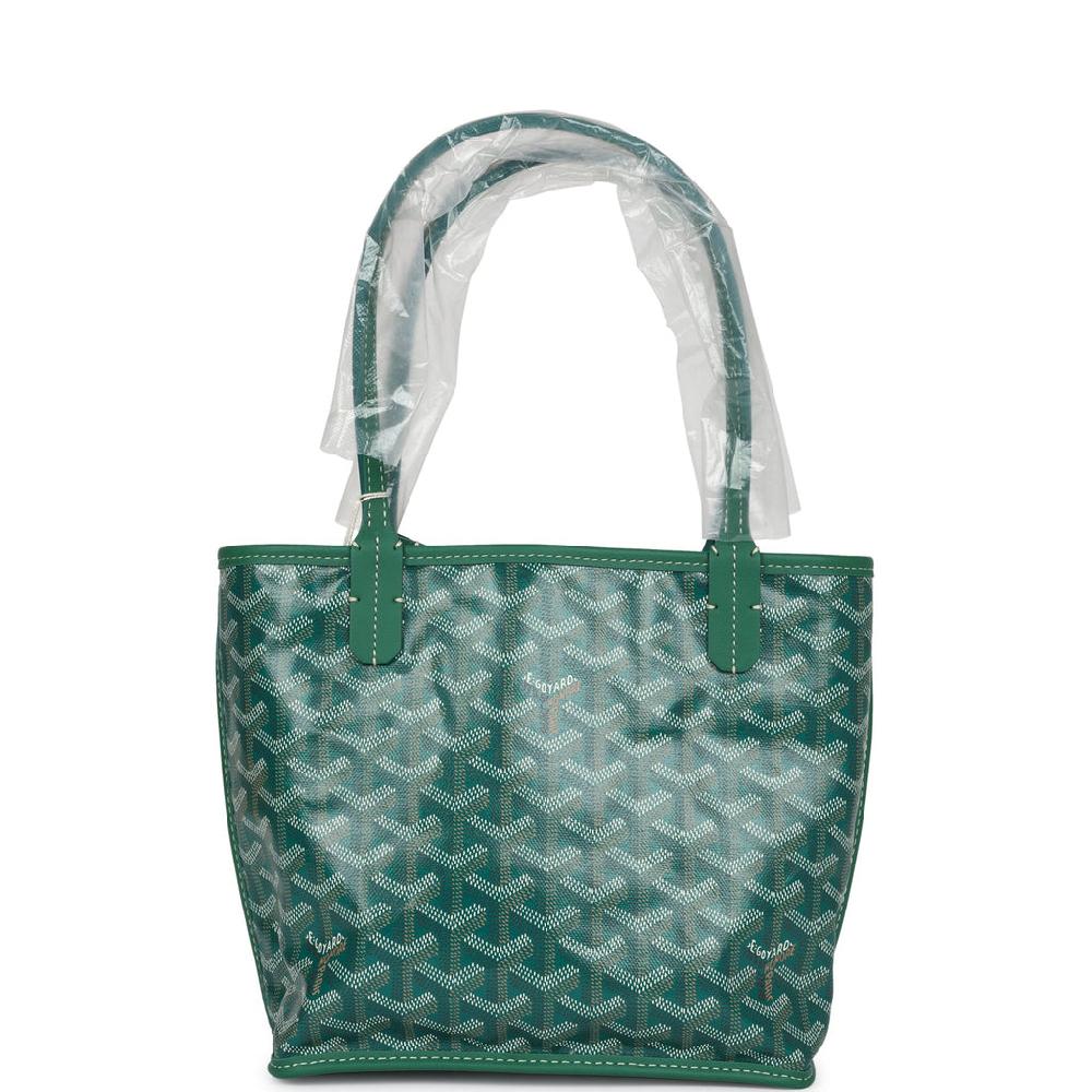 Goyard Goyardine Anjou Green Mini Bag Palladium Hardware