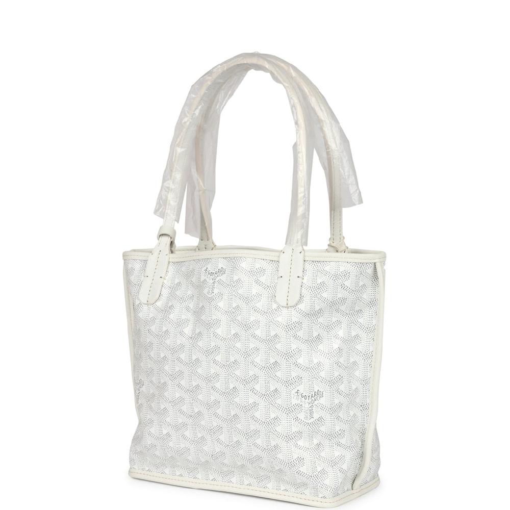 Goyard Goyardine Anjou White Mini Bag Palladium Hardware