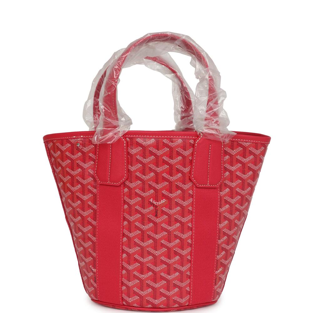 Goyard Goyardine Belharra PM Fuchsia Tote Palladium Hardware