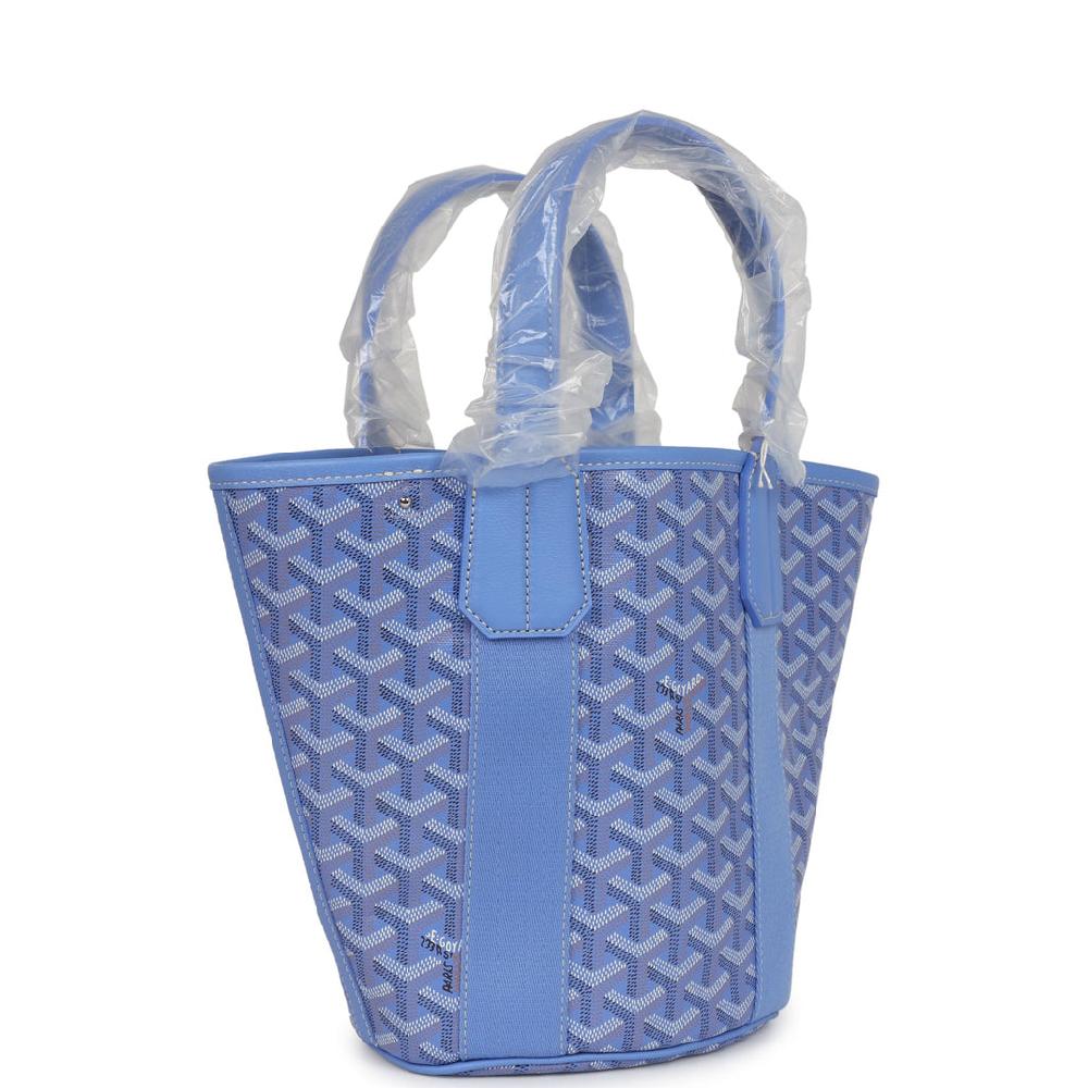 Goyard Goyardine Belharra PM Iris Tote Palladium Hardware