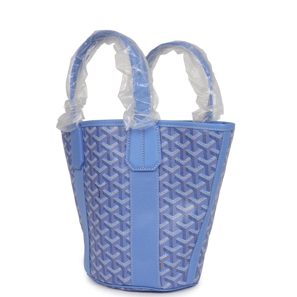Goyard Goyardine Belharra PM Iris Tote Palladium Hardware