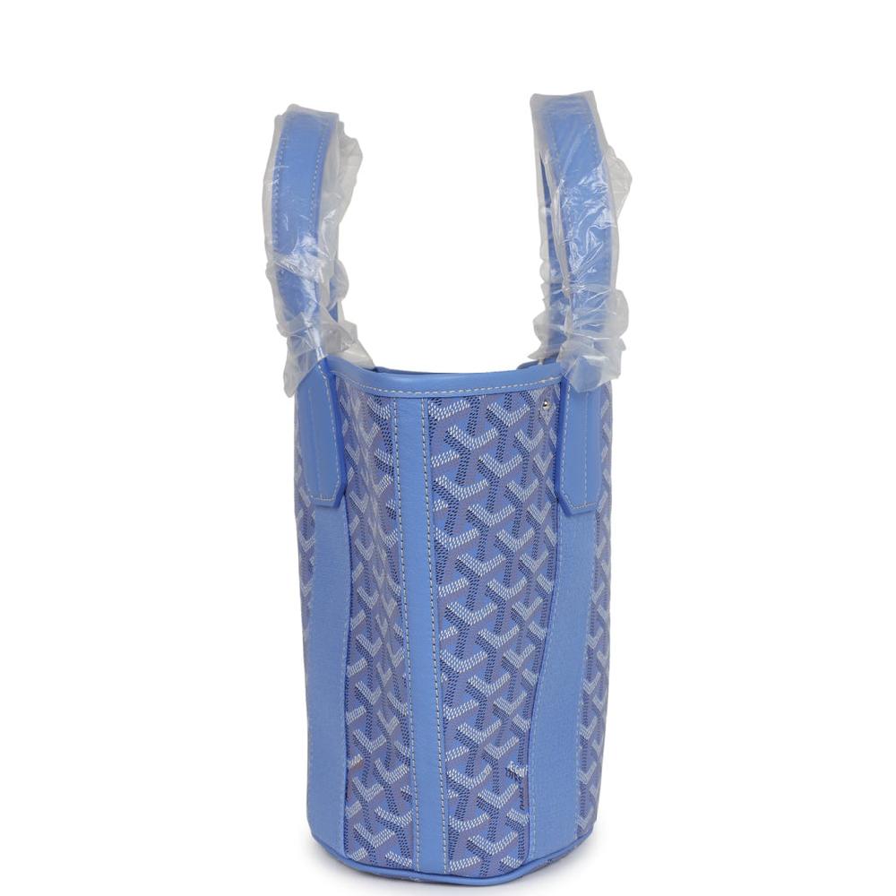 Goyard Goyardine Belharra PM Iris Tote Palladium Hardware