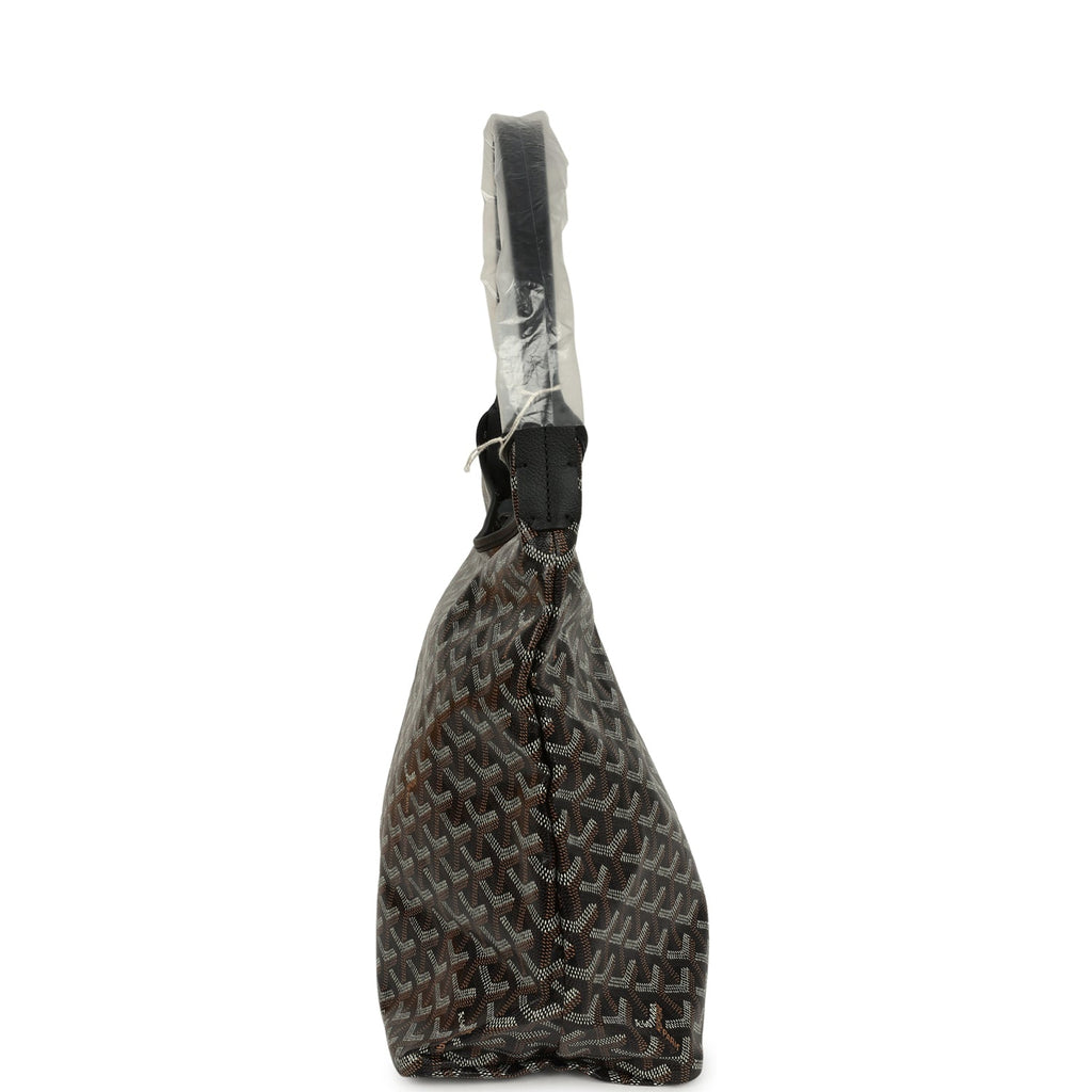 Goyard Goyardine Black Boheme Hobo Bag Palladium Hardware