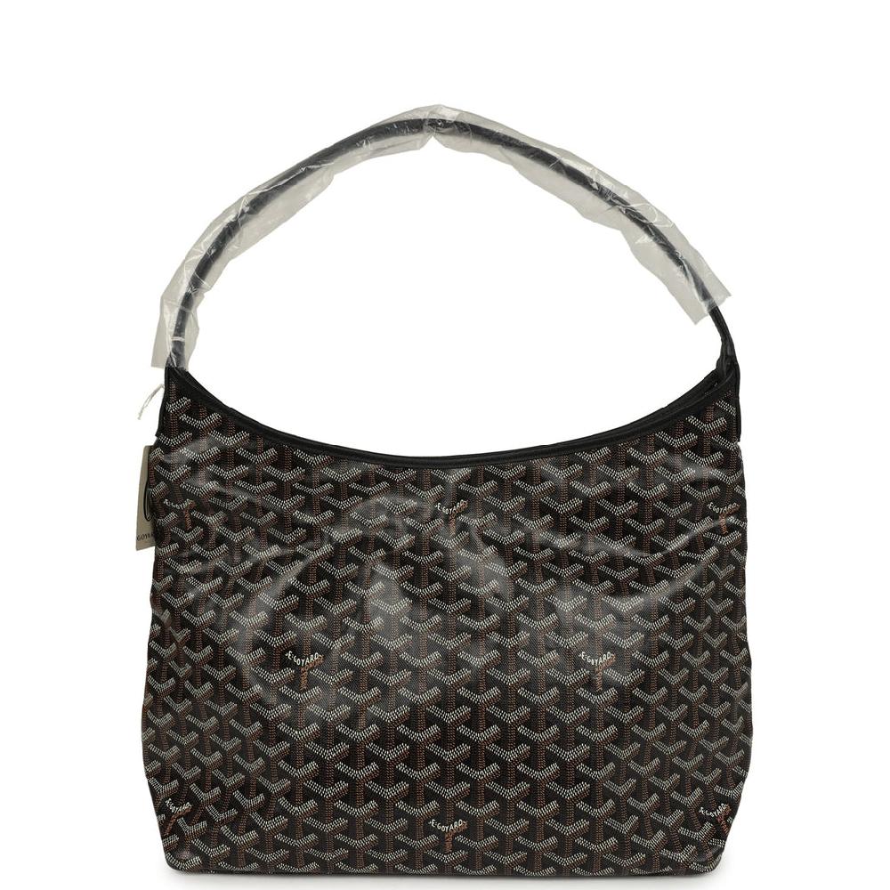 Goyard Goyardine Black Boheme Hobo Bag Palladium Hardware