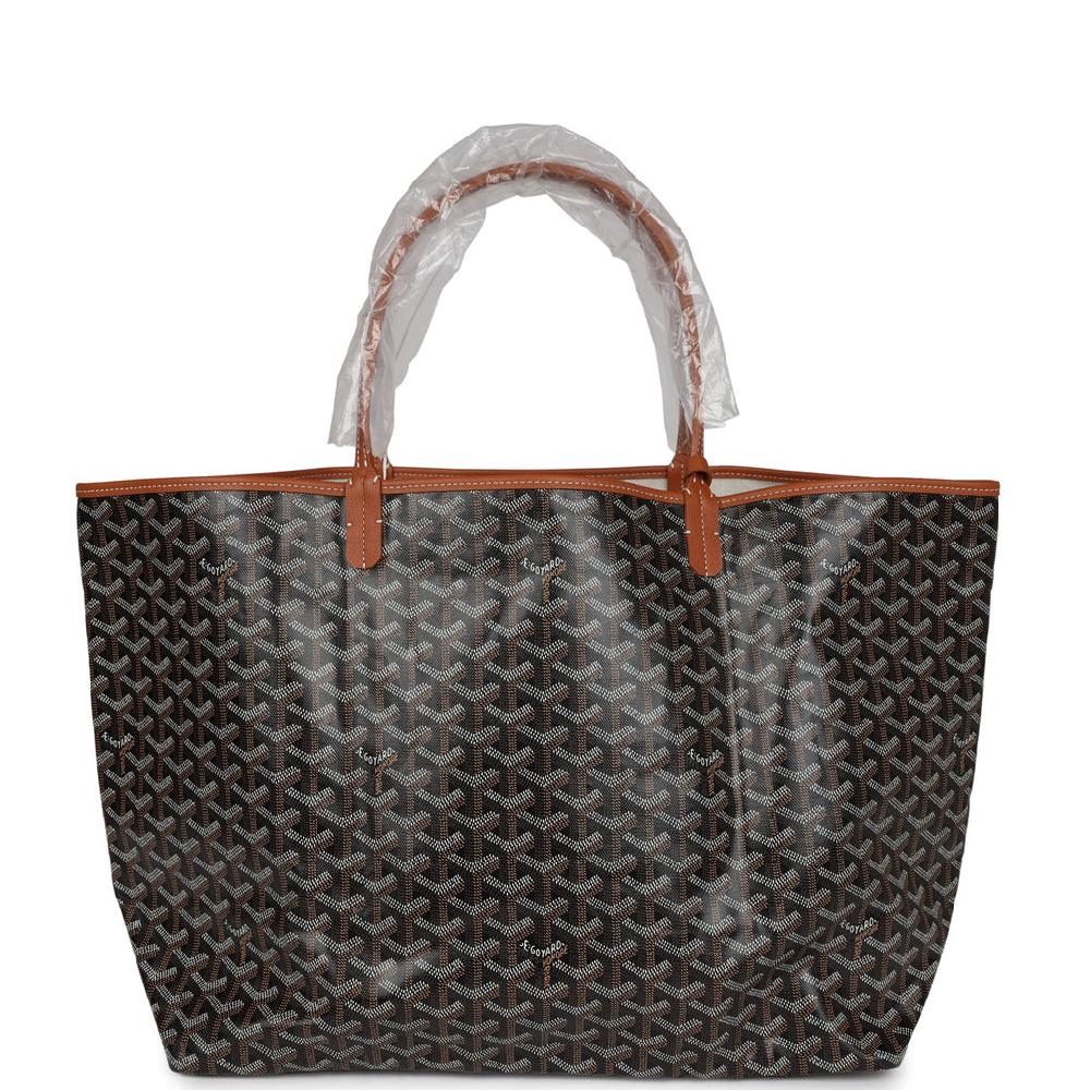 Goyard Goyardine Black Saint Louis GM Tote Bag Palladium Hardware