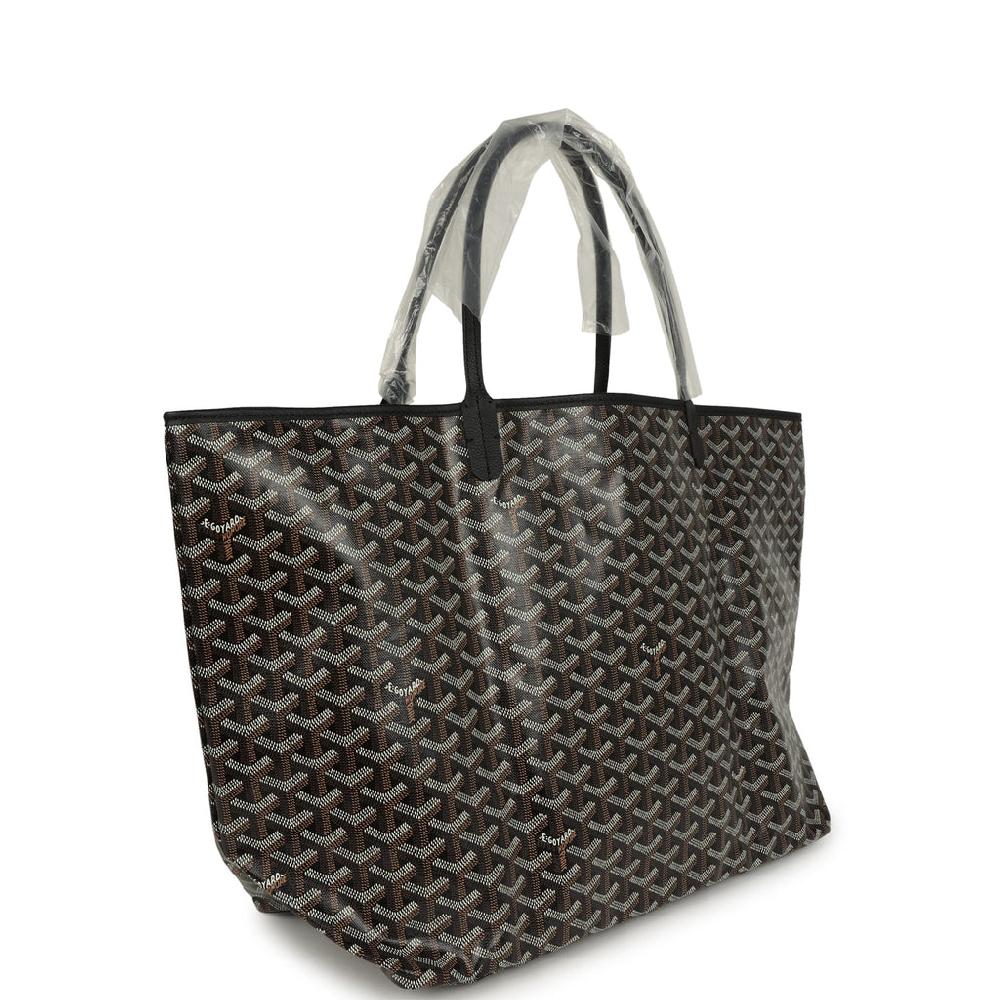 Goyard Goyardine Black Saint Louis GM Tote Bag Palladium Hardware
