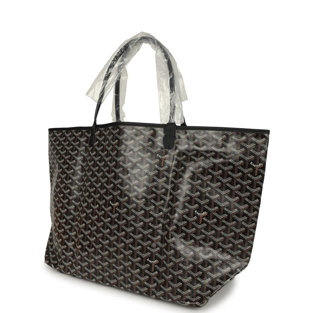 Goyard Goyardine Black Saint Louis GM Tote Bag Palladium Hardware