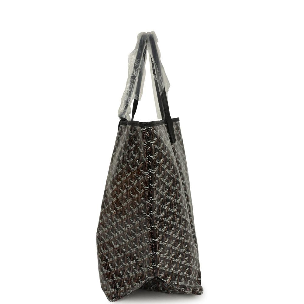 Goyard Goyardine Black Saint Louis GM Tote Bag Palladium Hardware