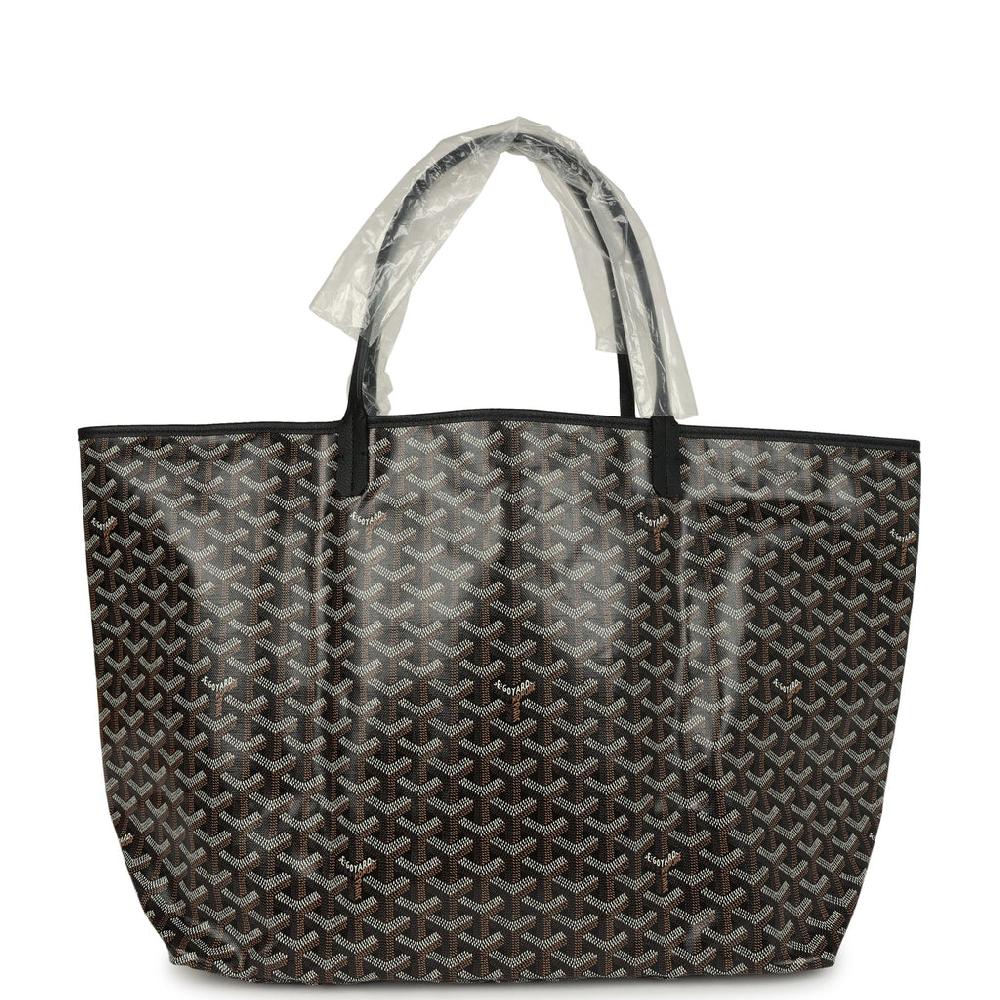 Goyard Goyardine Black Saint Louis GM Tote Bag Palladium Hardware