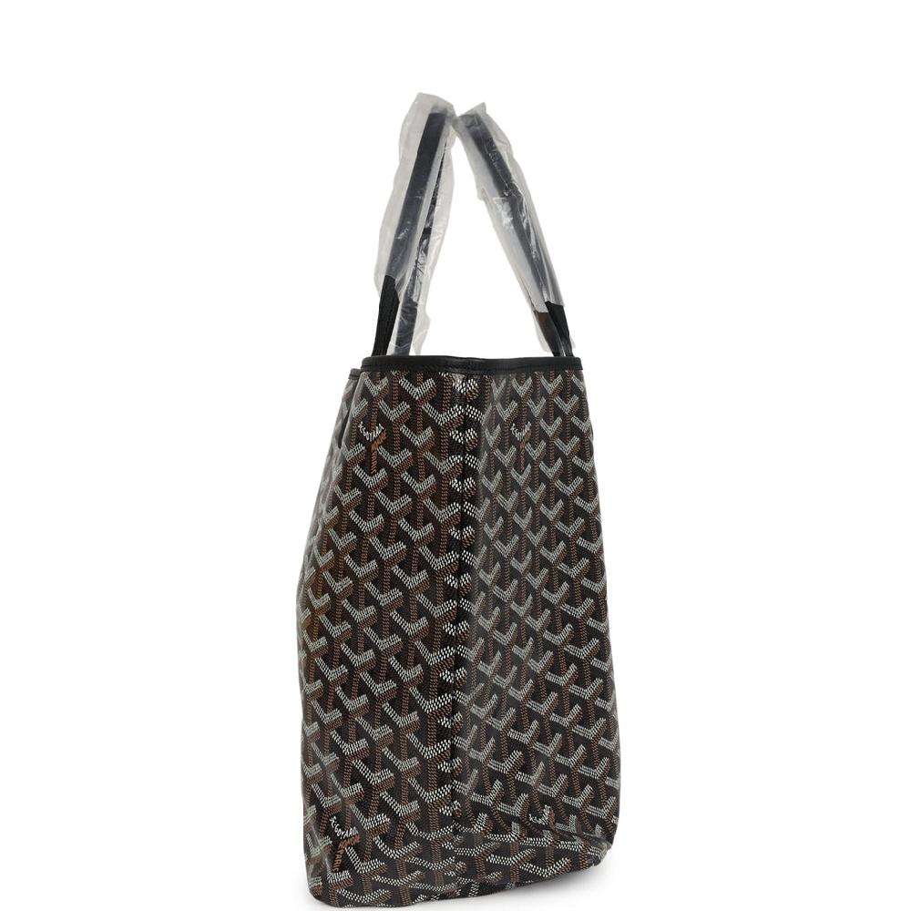 Goyard Goyardine Black Saint Louis PM Tote Bag Palladium Hardware