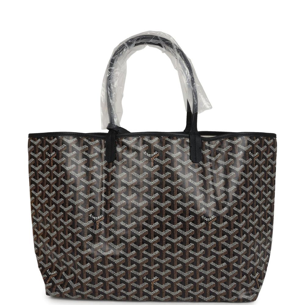 Goyard Goyardine Black Saint Louis PM Tote Bag Palladium Hardware