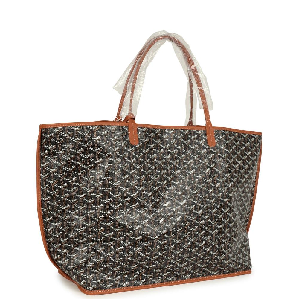 Goyard Goyardine Canvas Black And Brown Anjou GM Tote Bag Palladium Hardware