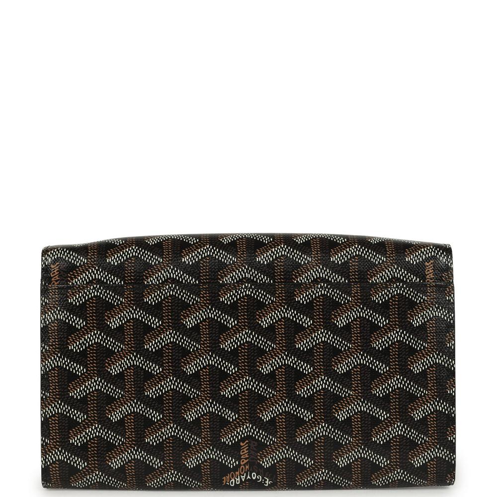 Goyard Goyardine Canvas Black Varenne Continental Wallet Bag Palladium Hardware