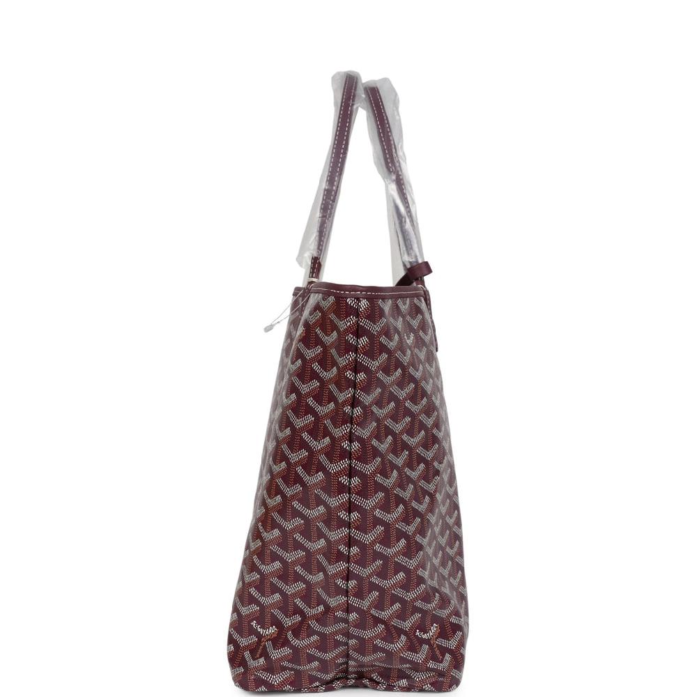 Goyard Goyardine Canvas Burgundy Saint Louis PM Tote Palladium Hardware
