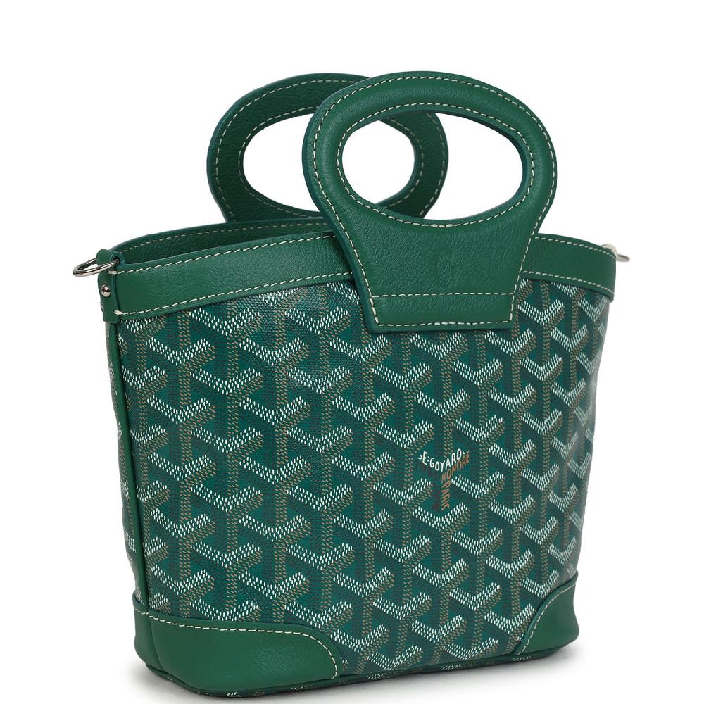 Goyard Goyardine Canvas Green Beluga Mini Bag Palladium Hardware
