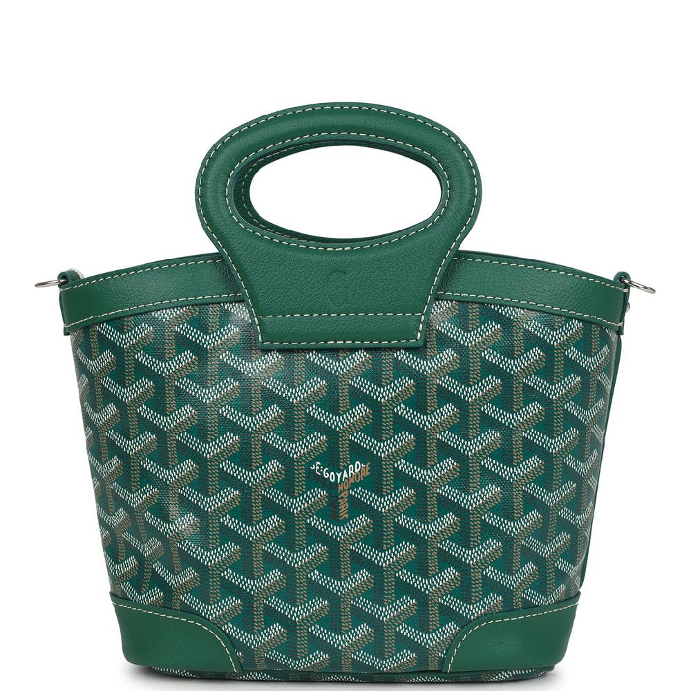 Goyard Goyardine Canvas Green Beluga Mini Bag Palladium Hardware