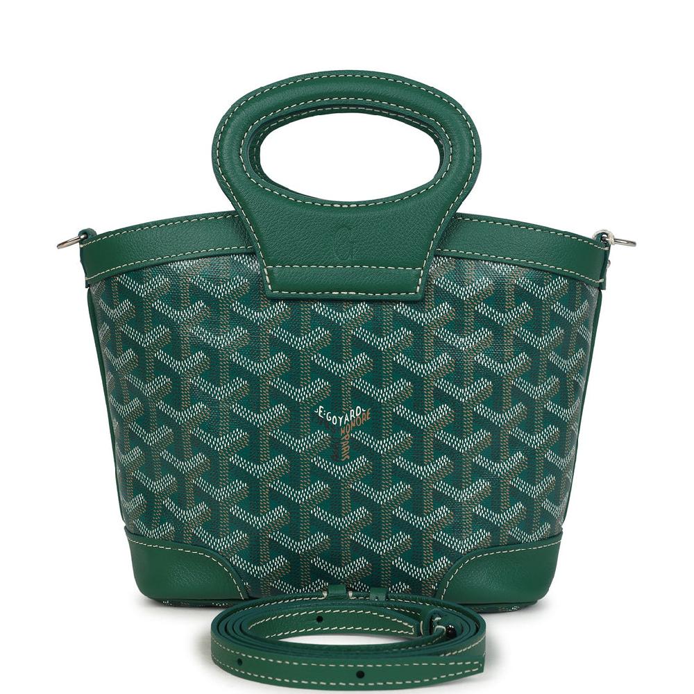 Goyard Goyardine Canvas Green Beluga Mini Bag Palladium Hardware