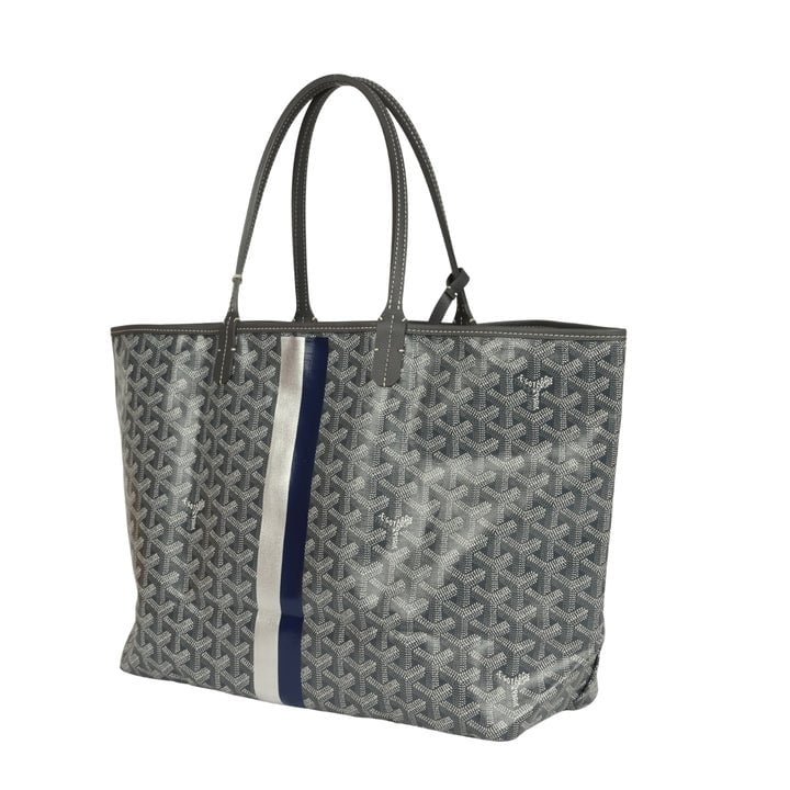 Goyard Goyardine Canvas Grey Hand-Painted Saint Louis PM Tote Palladium Hardware