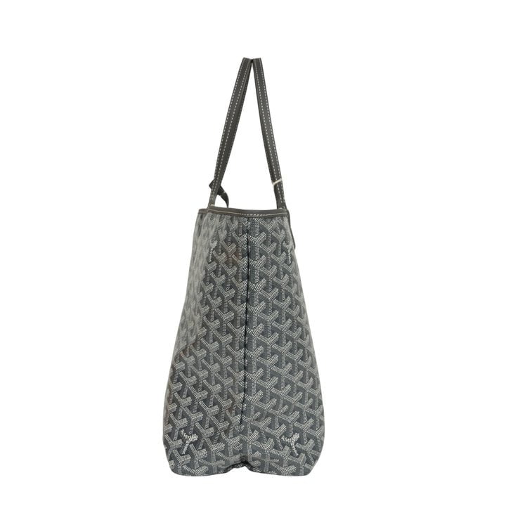 Goyard Goyardine Canvas Grey Hand-Painted Saint Louis PM Tote Palladium Hardware