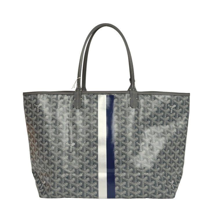 Goyard Goyardine Canvas Grey Hand-Painted Saint Louis PM Tote Palladium Hardware