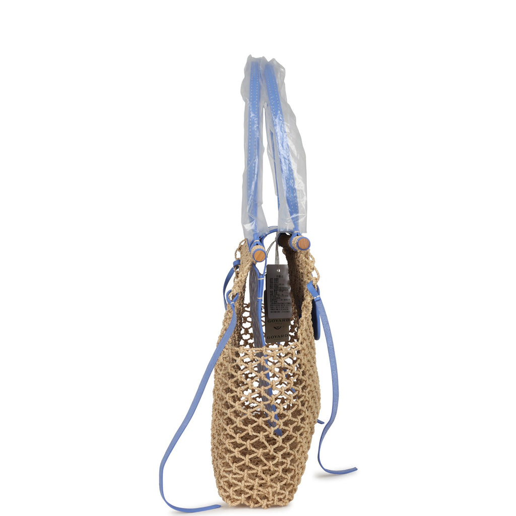 Goyard Goyardine Canvas Iris Aligre Bag Raffia Net Palladium Hardware