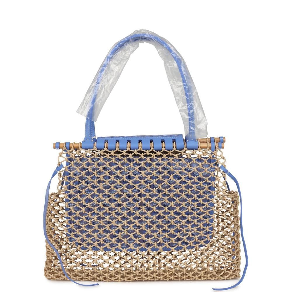 Goyard Goyardine Canvas Iris Aligre Bag Raffia Net Palladium Hardware