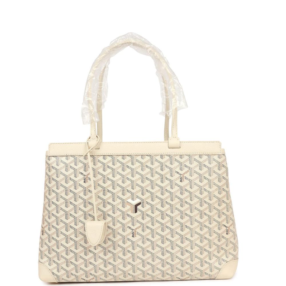 Goyard Goyardine Canvas Sand Bellechasse PM Bag Palladium Hardware