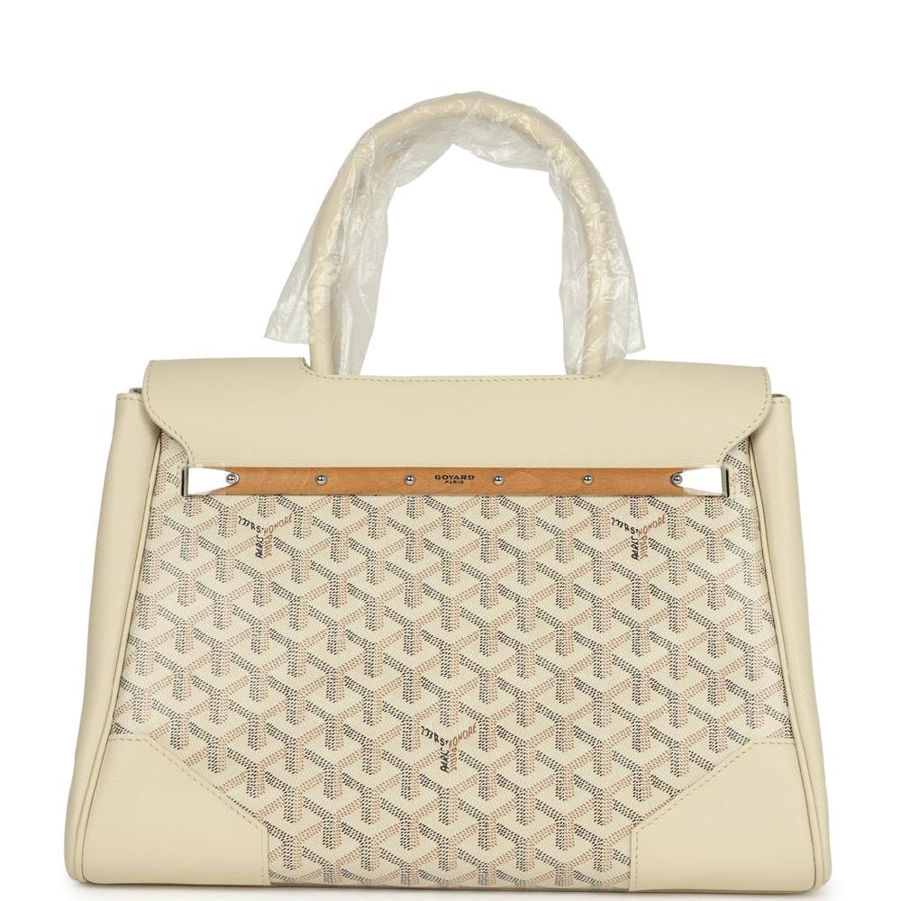 Goyard Goyardine Canvas Sand Saigon Tote Palladium Hardware
