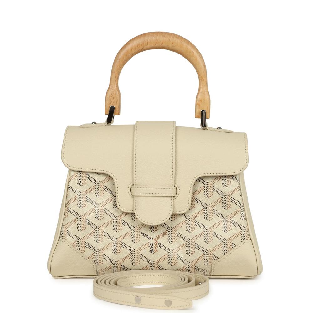Goyard Goyardine Canvas Sand Soft Saigon Mini Palladium Hardware