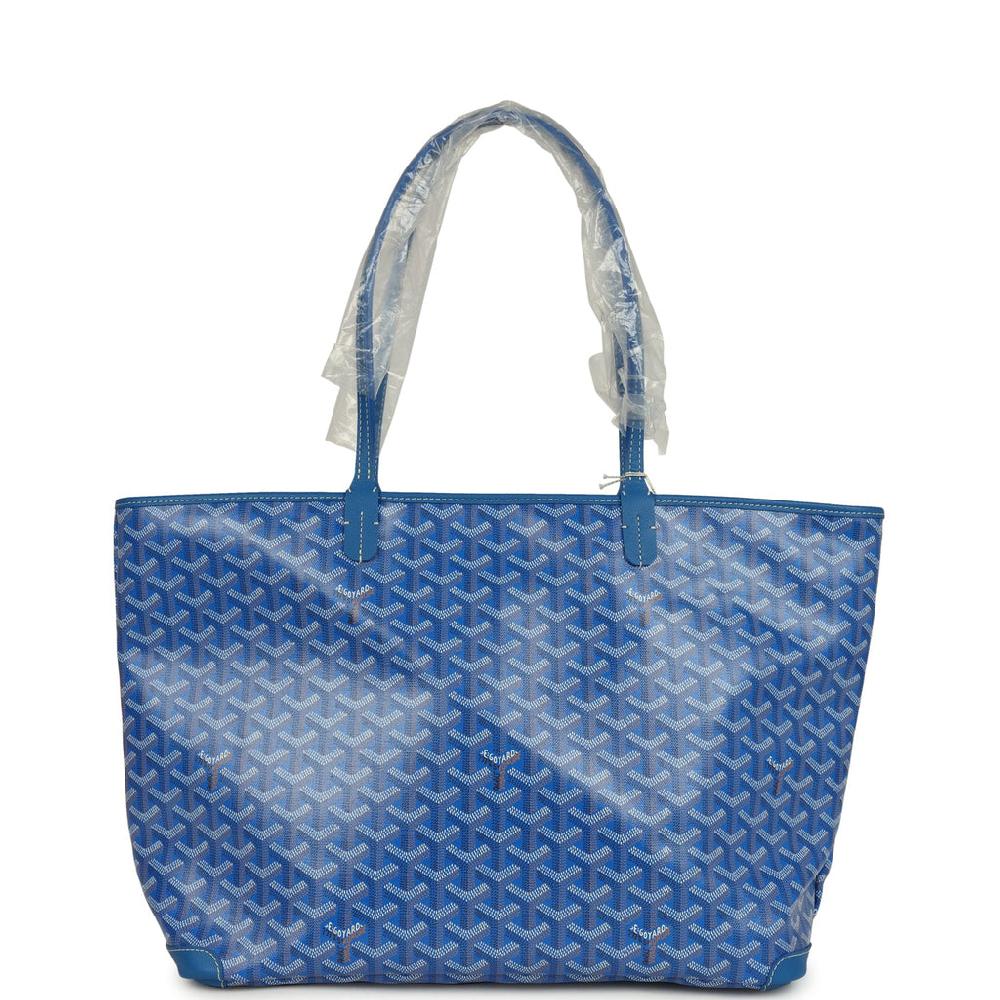 Goyard Goyardine Canvas Sky Blue Artois MM Tote Palladium Hardware