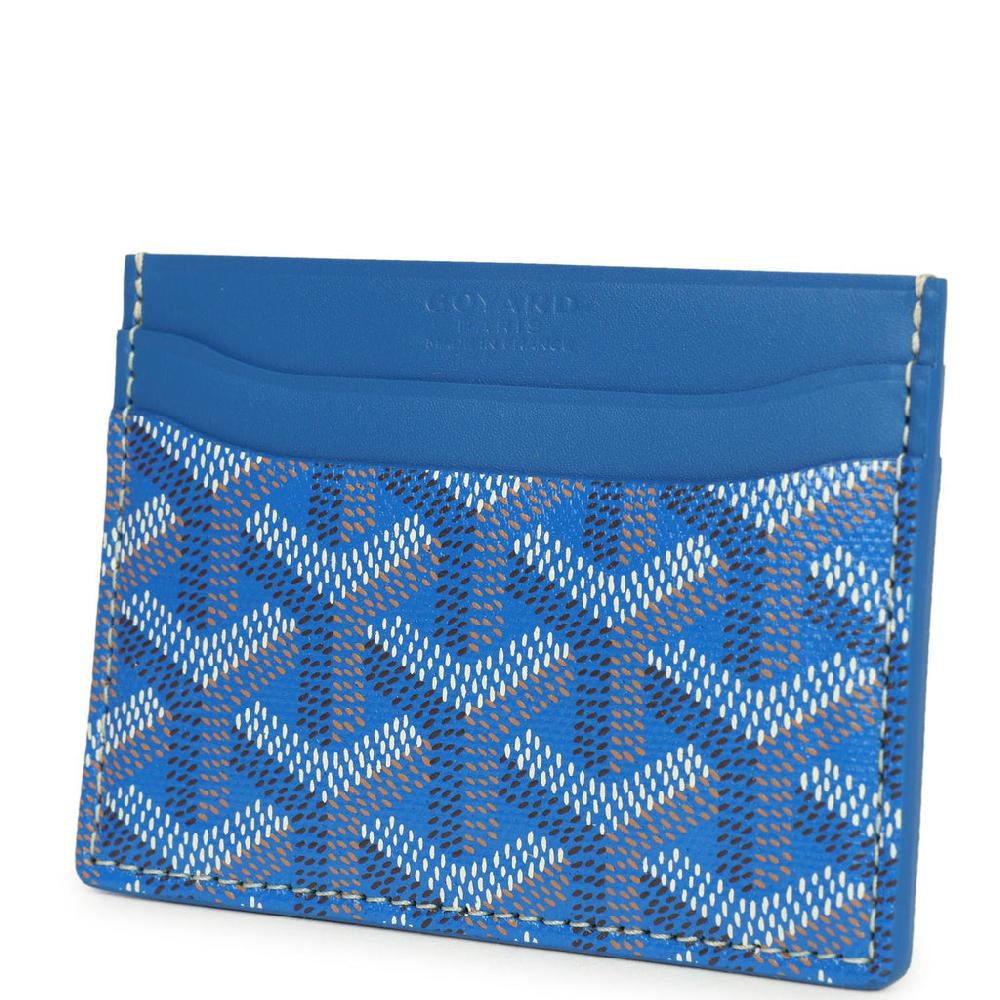 Goyard Goyardine Canvas Sky Blue Saint-Sulpice Card Wallet