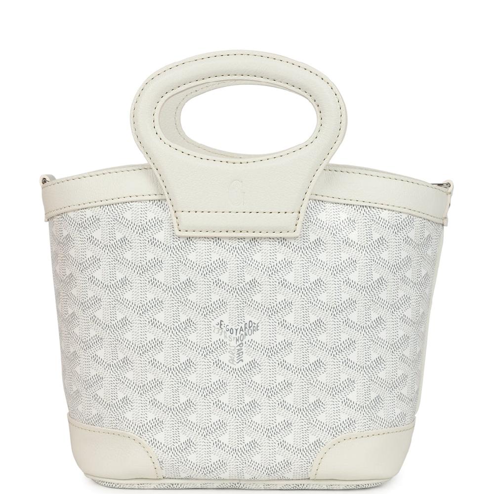 Goyard Goyardine Canvas White Beluga Mini Bag Palladium Hardware