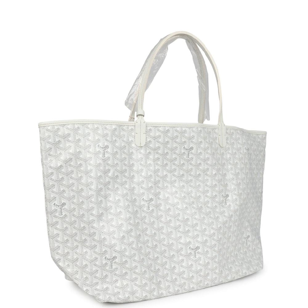Goyard Goyardine Canvas White Saint Louis GM Tote Palladium Hardware