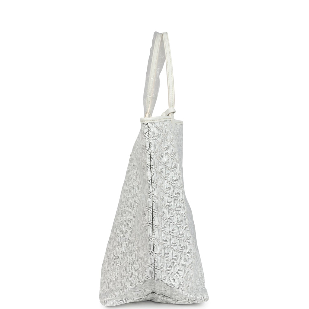 Goyard Goyardine Canvas White Saint Louis GM Tote Palladium Hardware