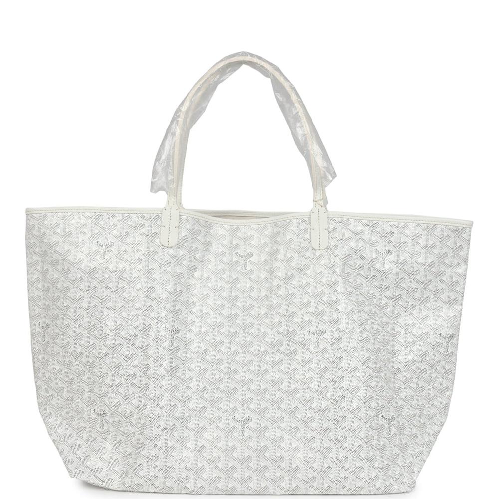 Goyard Goyardine Canvas White Saint Louis GM Tote Palladium Hardware