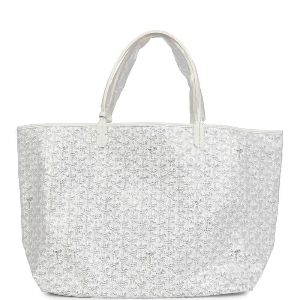 Goyard Goyardine Canvas White Saint Louis GM Tote Palladium Hardware
