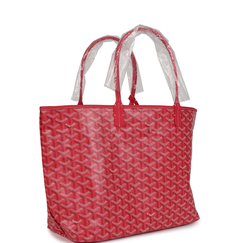 Goyard Goyardine Fuchsia Saint Louis PM Tote Bag Palladium Hardware