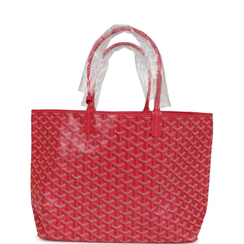 Goyard Goyardine Fuchsia Saint Louis PM Tote Bag Palladium Hardware