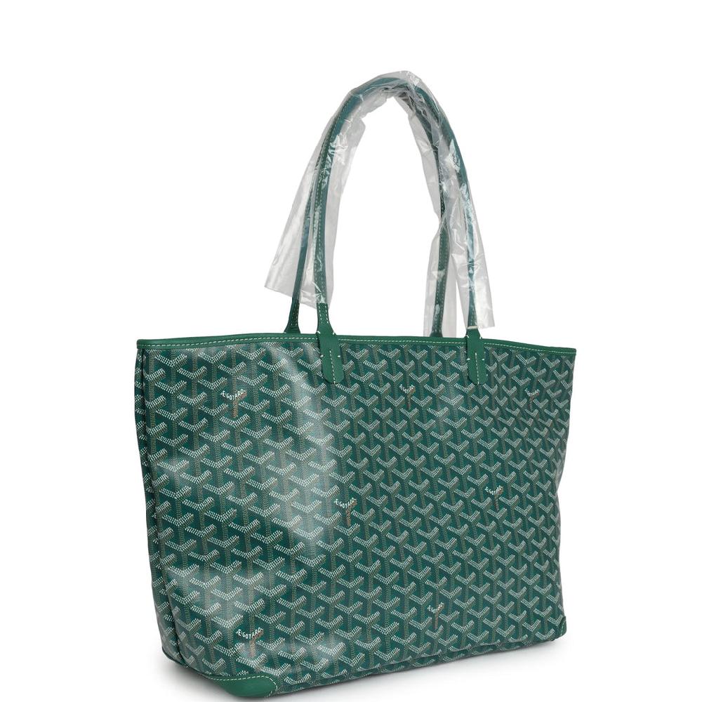 Goyard Goyardine Green Artois MM Tote Palladium Hardware