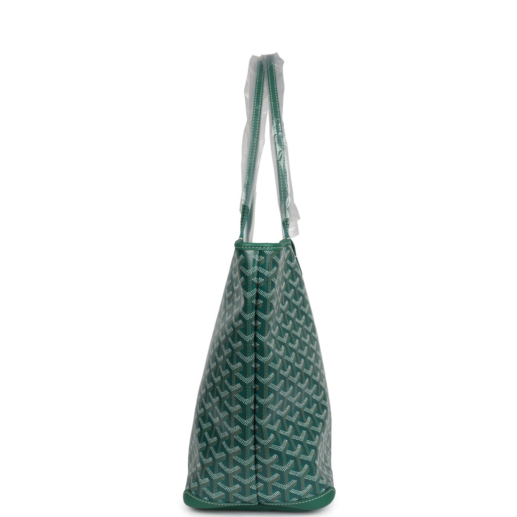 Goyard Goyardine Green Artois MM Tote Palladium Hardware