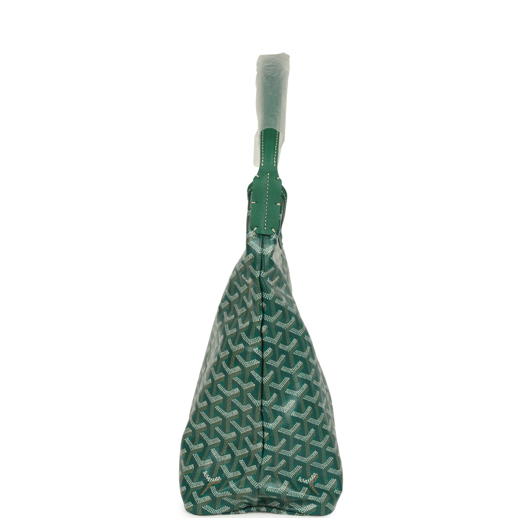 Goyard Goyardine Green Boheme Hobo Bag Palladium Hardware